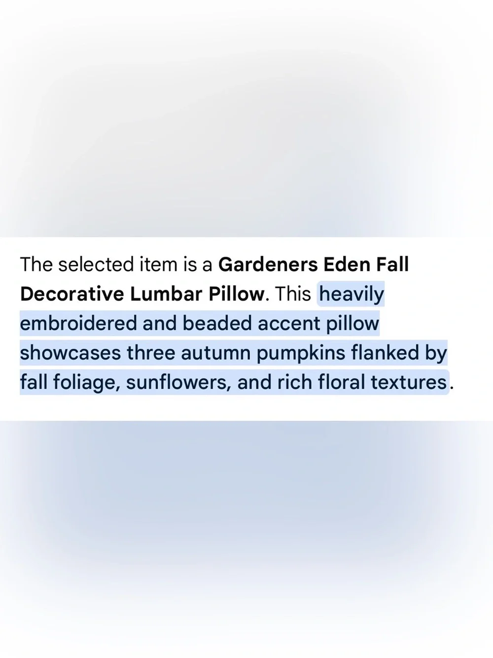 Gardeners Eden Cream Green Pumpkin Fall Print Soft Woven Beaded Accent Pillow